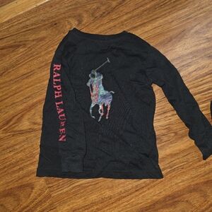 Ralph Lauren Black Shirt with Colorful Polo Logo